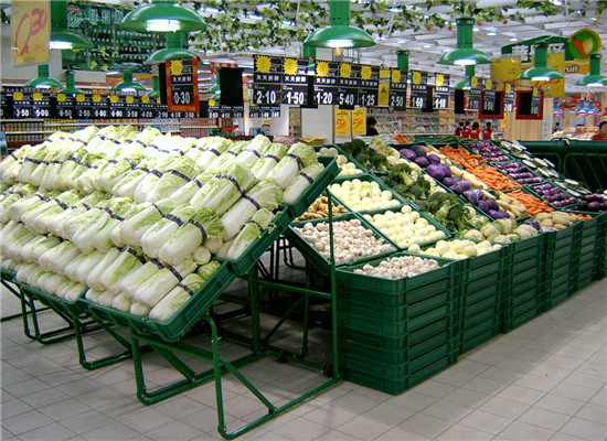 超市蔬菜区展示